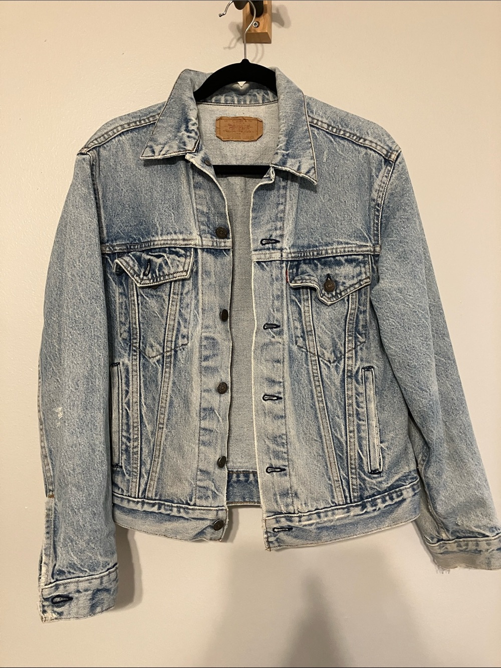 Vintage 90s Levis Denim Jacket 70506 Size‎ Large? 40R Distressed